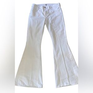 Citizens of Humanity Angie Super Flare Mid Rise  White Jeans Size 32 x 33.5 tall
